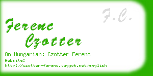 ferenc czotter business card